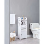 Bathroom Floor Storage Cabinet, White