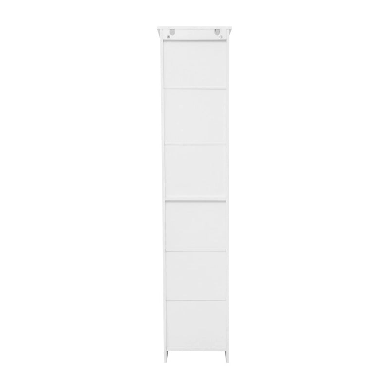 Mobiletto a torre in lino alto, bianco/grigio, autoportante, per 1 persona