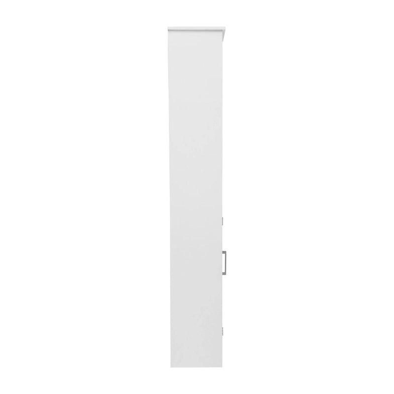 Mobiletto a torre in lino alto, bianco/grigio, autoportante, per 1 persona