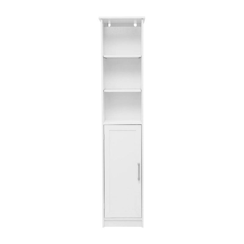 Mobiletto a torre in lino alto, bianco/grigio, autoportante, per 1 persona
