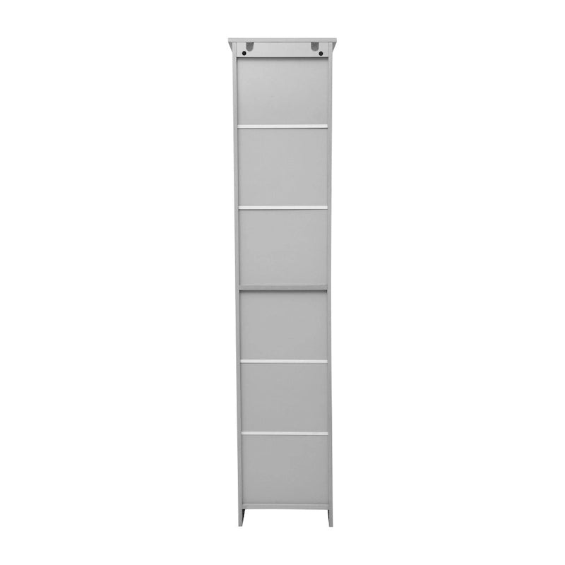 Mobiletto a torre in lino alto, bianco/grigio, autoportante, per 1 persona