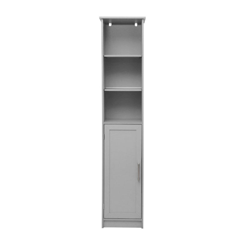 Mobiletto a torre in lino alto, bianco/grigio, autoportante, per 1 persona