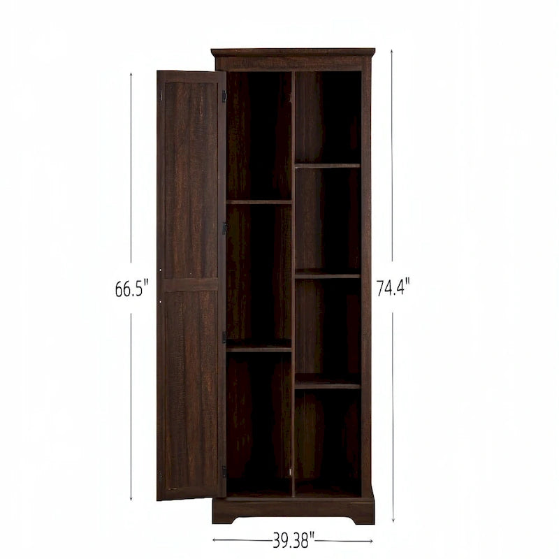 Credenza alta Espresso/Gray Barn Door, anta singola