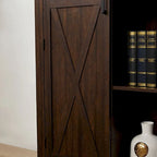 Credenza alta Espresso/Gray Barn Door, anta singola