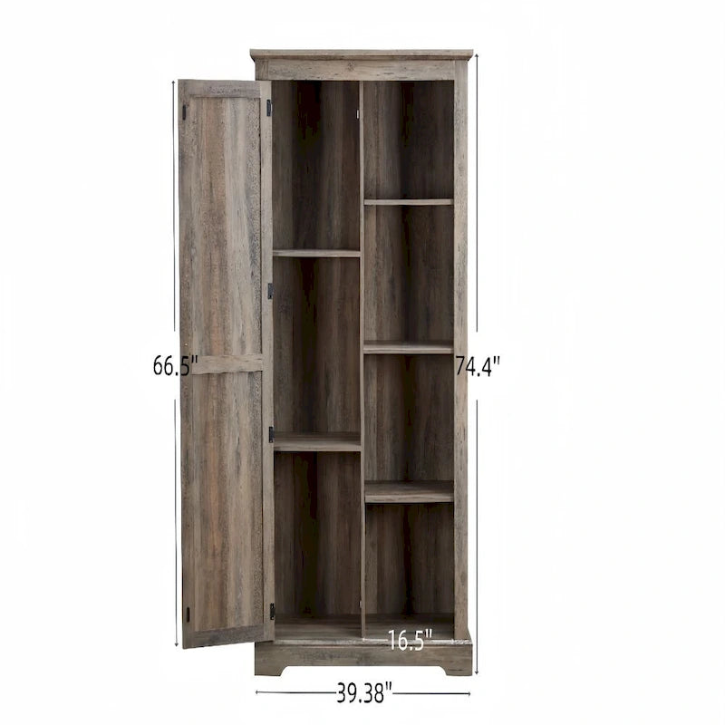Credenza alta Espresso/Gray Barn Door, anta singola
