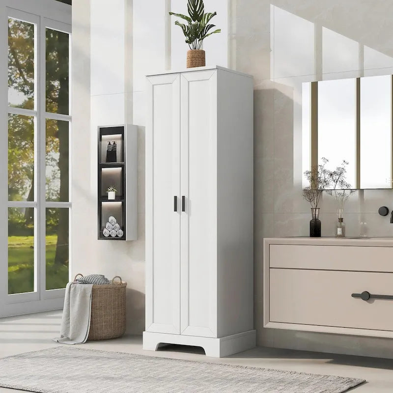 Armadietto a 2 ante con ripiani regolabili, colore bianco/nero/marrone, singolo
