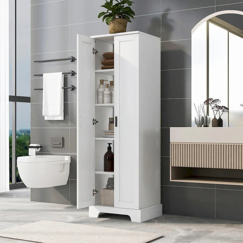 Armadietto a 2 ante con ripiani regolabili, colore bianco/nero/marrone, singolo