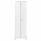 Armadietto a 2 ante con ripiani regolabili, colore bianco/nero/marrone, singolo