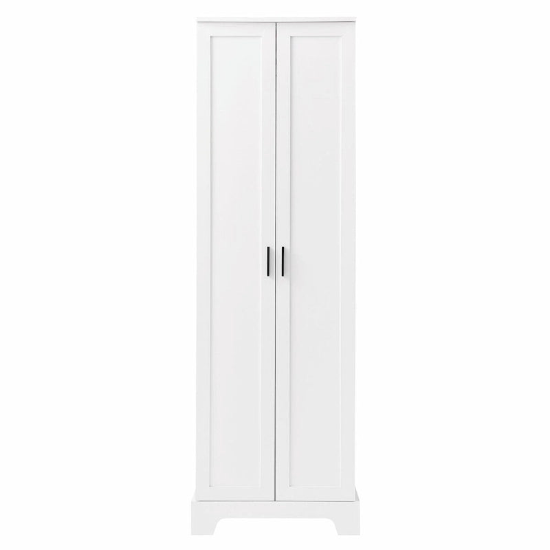 Armadietto a 2 ante con ripiani regolabili, colore bianco/nero/marrone, singolo