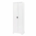 Armadietto a 2 ante con ripiani regolabili, colore bianco/nero/marrone, singolo