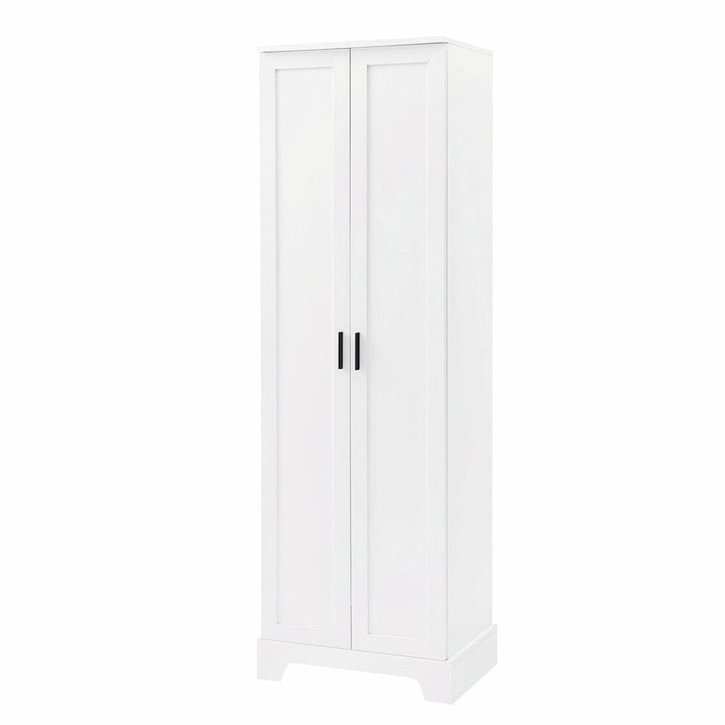 Armadietto a 2 ante con ripiani regolabili, colore bianco/nero/marrone, singolo