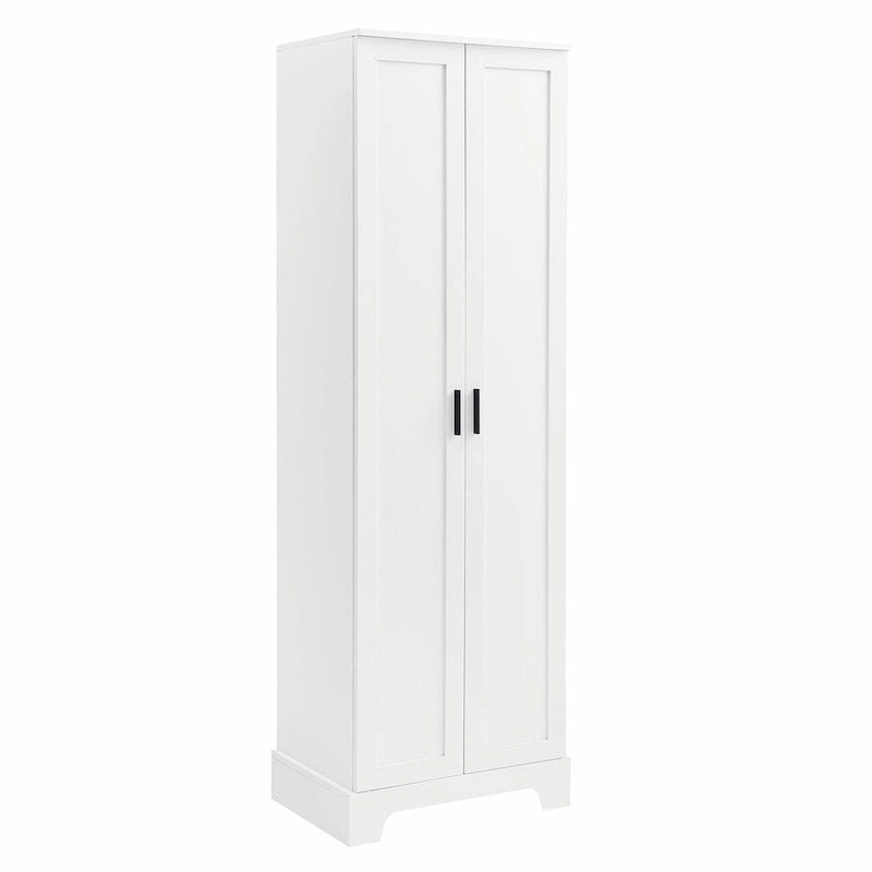 Armadietto a 2 ante con ripiani regolabili, colore bianco/nero/marrone, singolo