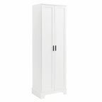 Armadietto a 2 ante con ripiani regolabili, colore bianco/nero/marrone, singolo