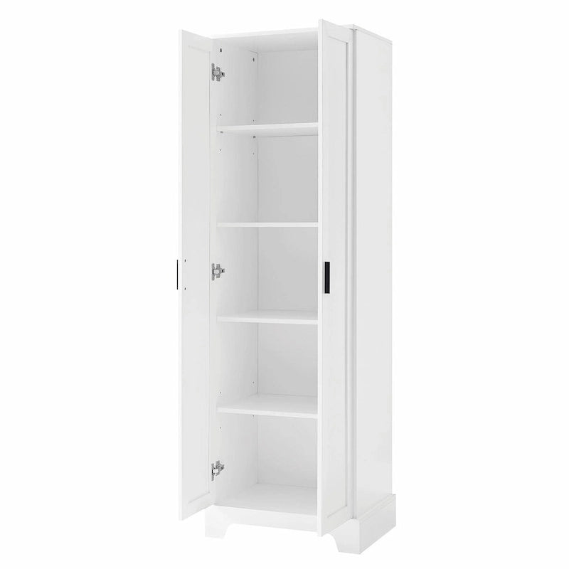 Armadietto a 2 ante con ripiani regolabili, colore bianco/nero/marrone, singolo