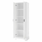 Armadietto a 2 ante con ripiani regolabili, colore bianco/nero/marrone, singolo