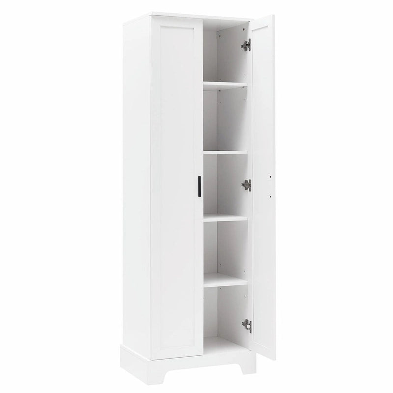 Armadietto a 2 ante con ripiani regolabili, colore bianco/nero/marrone, singolo