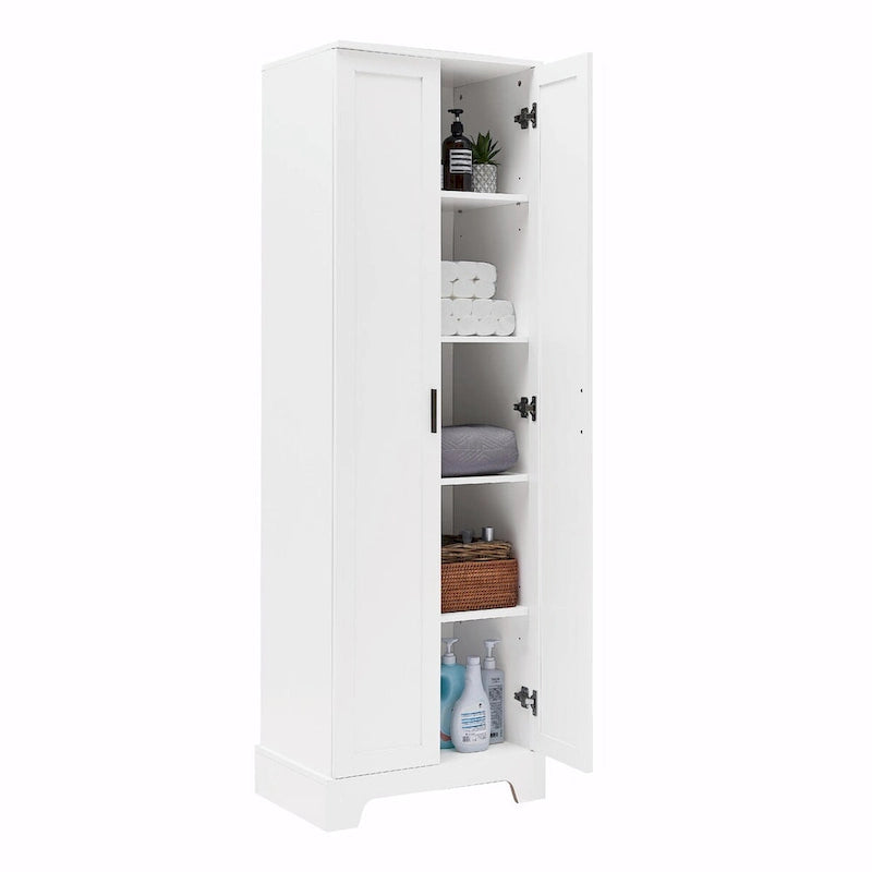 Armadietto a 2 ante con ripiani regolabili, colore bianco/nero/marrone, singolo