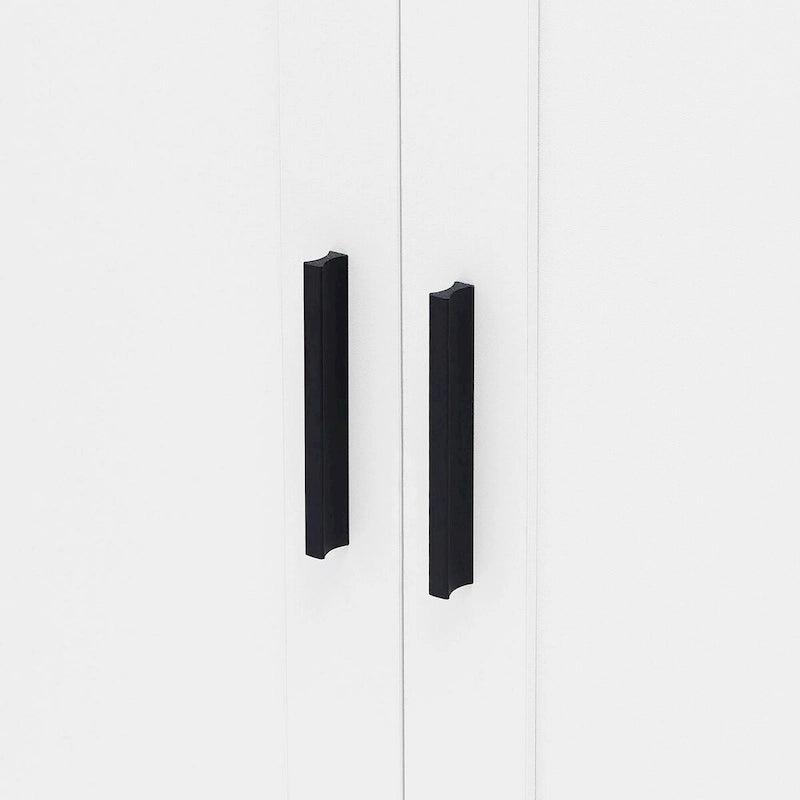 Armadietto a 2 ante con ripiani regolabili, colore bianco/nero/marrone, singolo