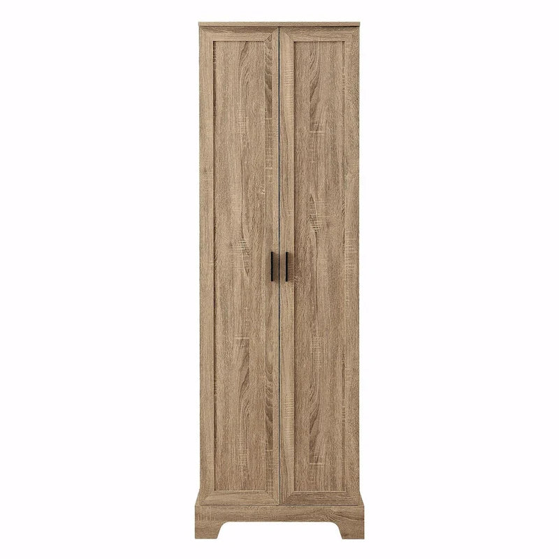 Armadietto a 2 ante con ripiani regolabili, colore bianco/nero/marrone, singolo