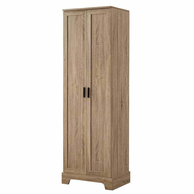 Armadietto a 2 ante con ripiani regolabili, colore bianco/nero/marrone, singolo