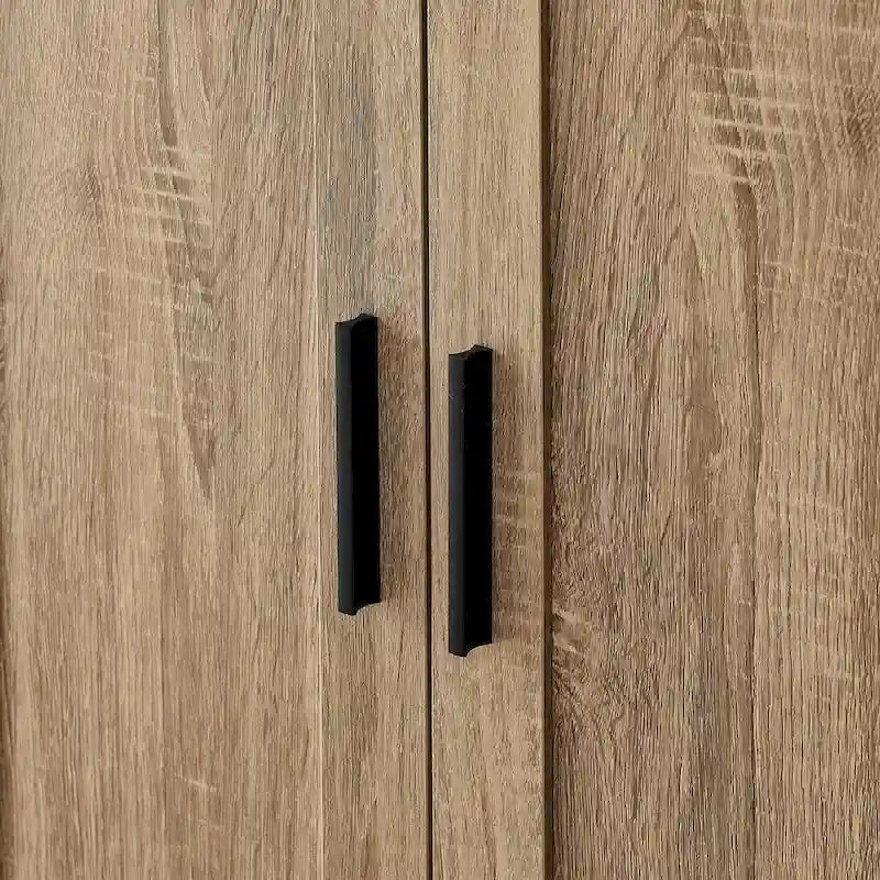 Armadietto a 2 ante con ripiani regolabili, colore bianco/nero/marrone, singolo