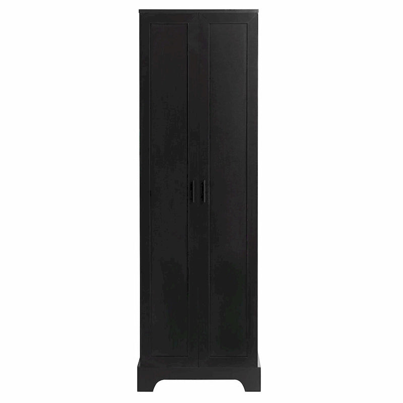 Armadietto a 2 ante con ripiani regolabili, colore bianco/nero/marrone, singolo