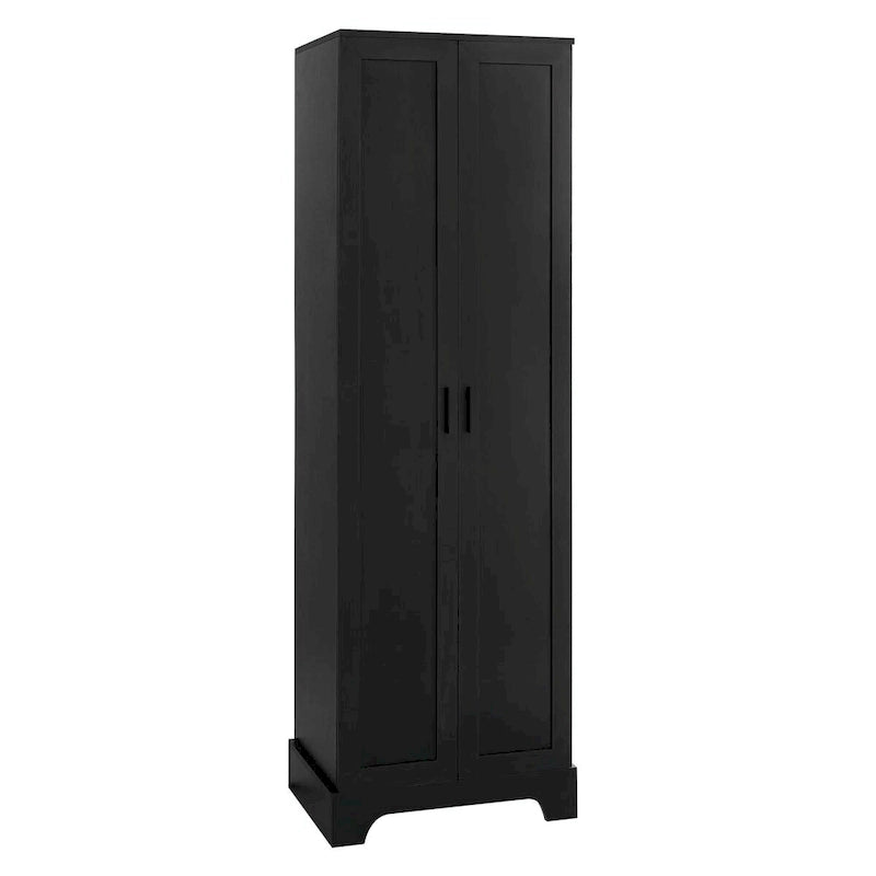 Armadietto a 2 ante con ripiani regolabili, colore bianco/nero/marrone, singolo