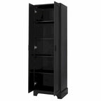 Armadietto a 2 ante con ripiani regolabili, colore bianco/nero/marrone, singolo