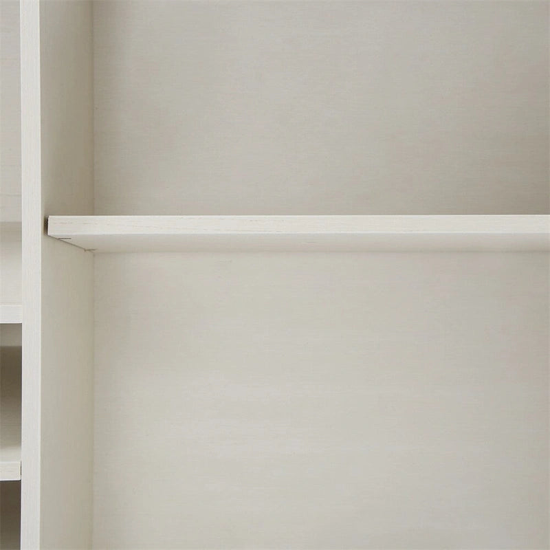 Credenza portavino Bianca e Noce/Rovere con Rattan Sintetico, Porta Scorrevole a Fienile, Portabottiglie da 20 Posti e Portabicchieri, Montaggio in 2 Persone