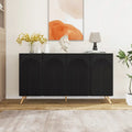 Credenza da 4 ante intagliata 3D con arco nero e ripiano regolabile, per 1 persona