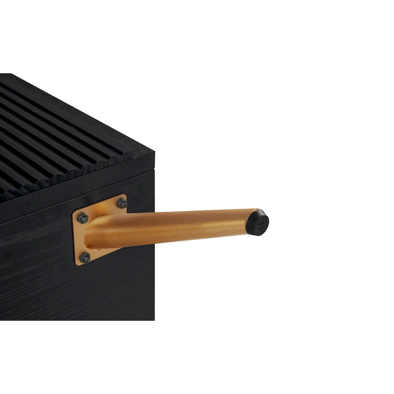 Credenza da 4 ante intagliata 3D con arco nero e ripiano regolabile, per 1 persona