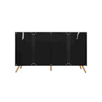 Credenza da 4 ante intagliata 3D con arco nero e ripiano regolabile, per 1 persona