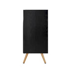 Credenza da 4 ante intagliata 3D con arco nero e ripiano regolabile, per 1 persona