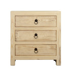 Nightstand with three drawers weathered natural 24x18x26H