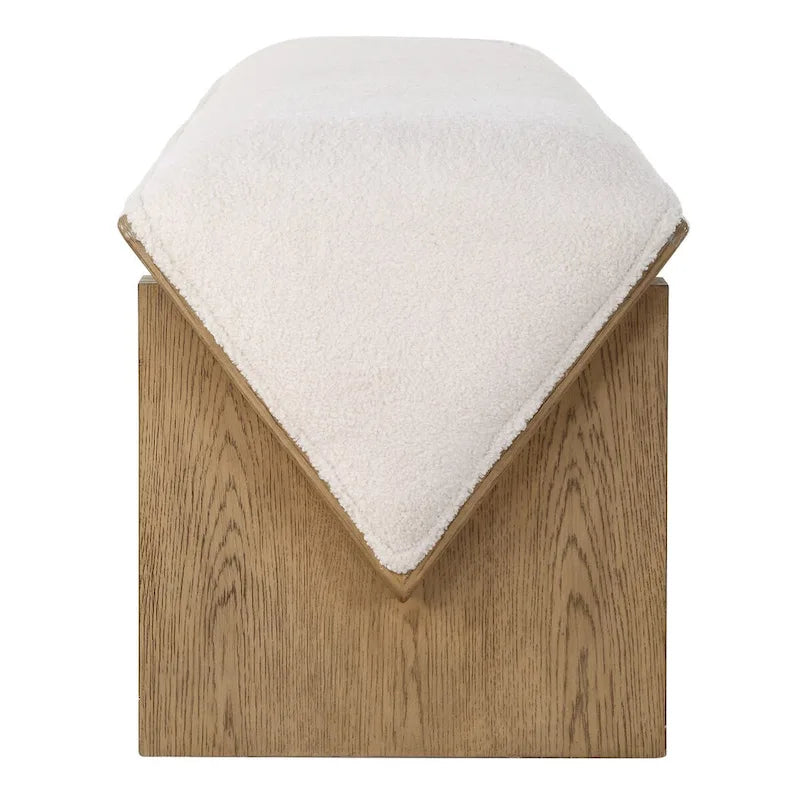 Panca Uttermost in tessuto color avorio a zeppa - 17 A X 59 L X 19 P