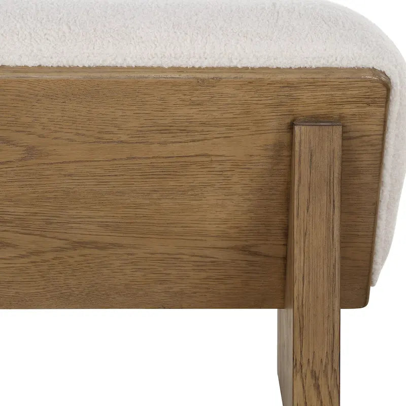 Panca Uttermost in tessuto color avorio a zeppa - 17 A X 59 L X 19 P