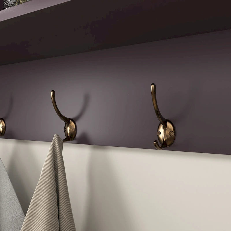 Appendiabiti da Parete Espresso con 8 Ganci, Scaffale Contenitore in Legno, 4 Persone