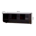 Appendiabiti da Parete Espresso con 8 Ganci, Scaffale Contenitore in Legno, 4 Persone