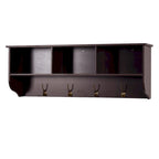 Appendiabiti da Parete Espresso con 8 Ganci, Scaffale Contenitore in Legno, 4 Persone